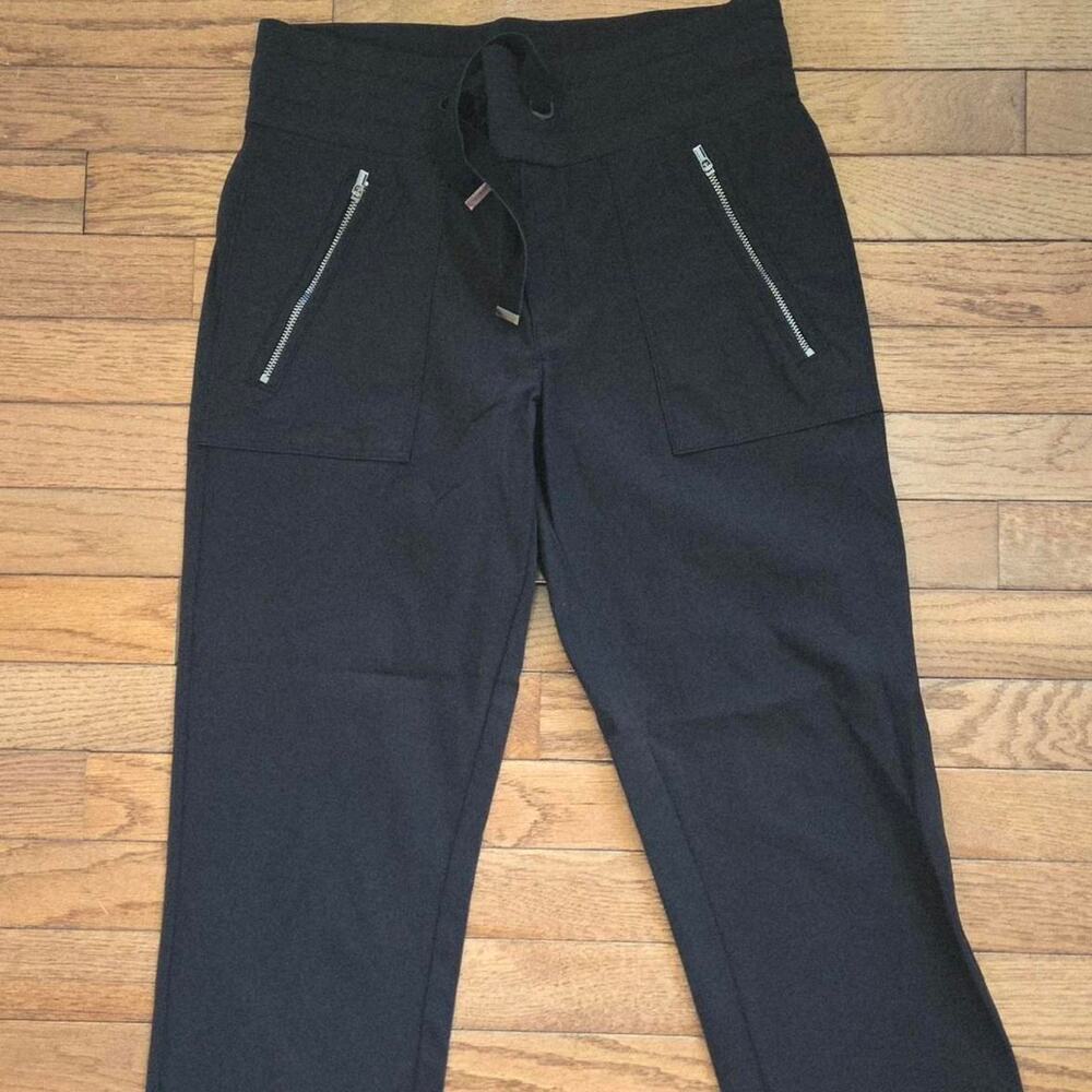 athleta womens black nylon spandex track pants 6